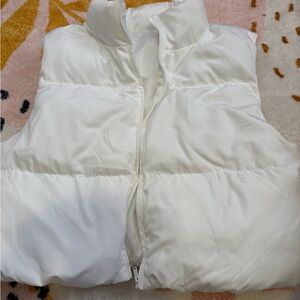 Women’s White Puffer Vest